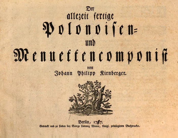Titelblatt von Kirnbergers Würfelspiel von 1757